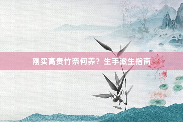 刚买高贵竹奈何养？生手滋生指南