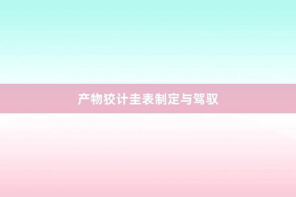 产物狡计圭表制定与驾驭